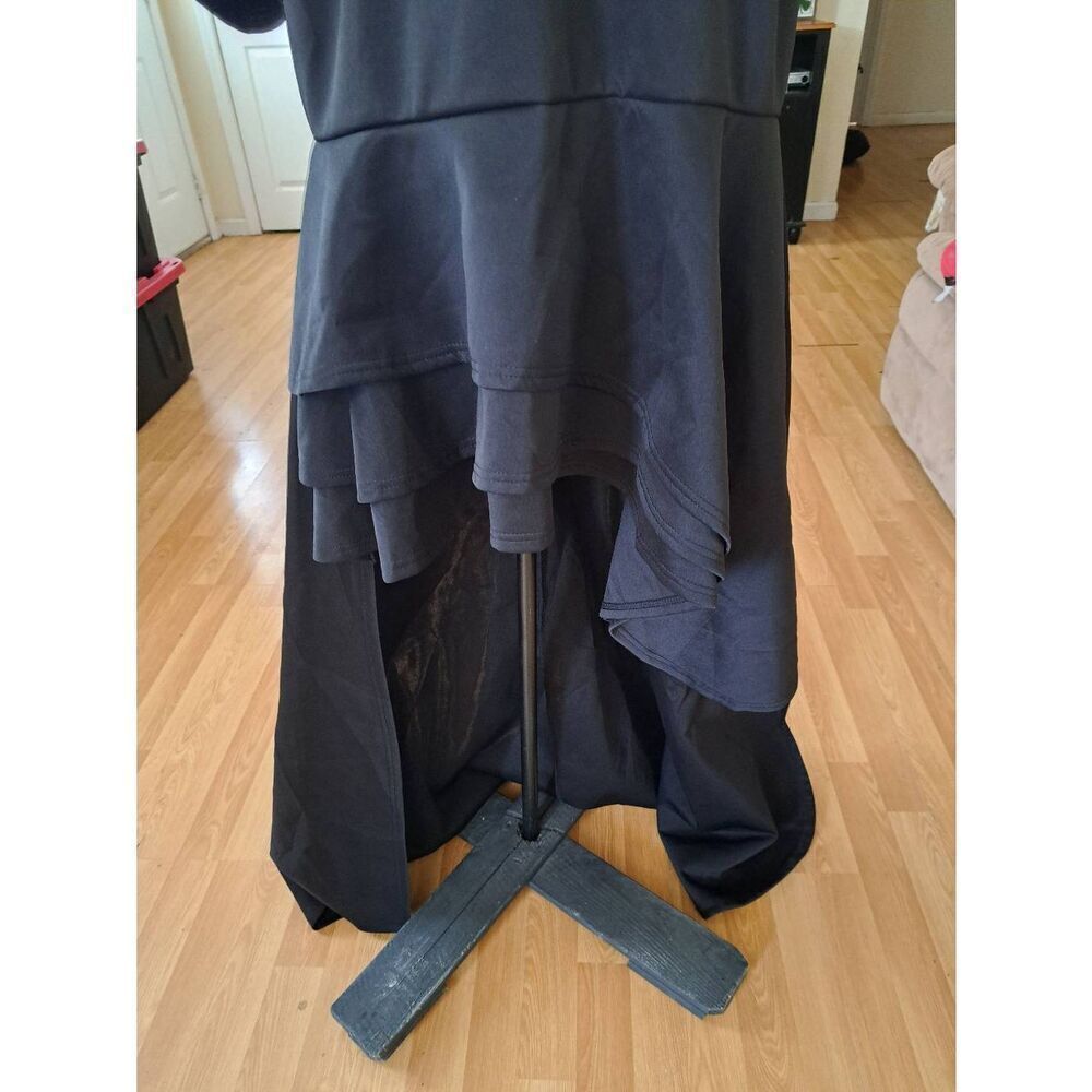 New 3XL Black Short Sleeve Hi Low Special Occasion Wedding Cruise Evening Dress - Picture 2 of 4